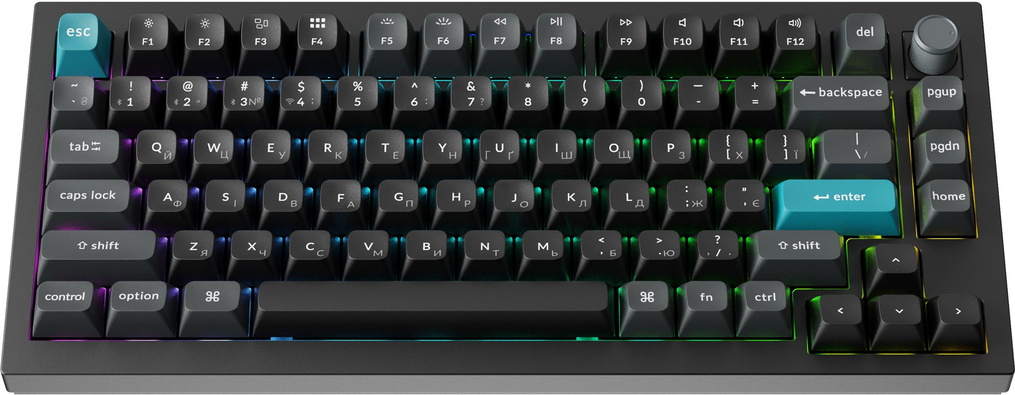 Клавіатура бездротова Keychron Q1 Ultra Keychron Red Switch Black RGB (Q1U-M1-UA)