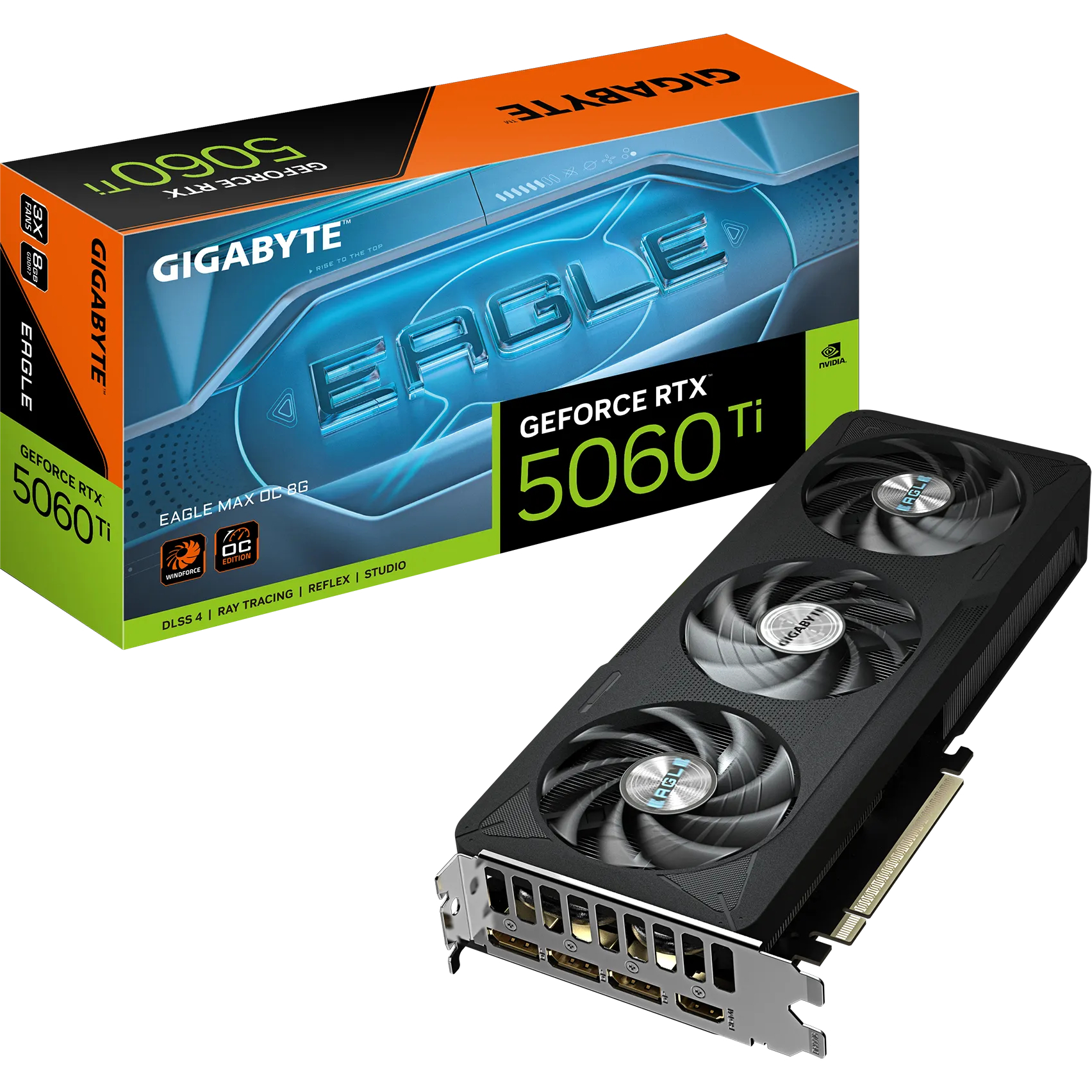 Відеокарта GF RTX 5060 Ti  8GB GDDR7 Eagle Max OC Gigabyte (GV-N506TEAGLEMAX OC-8GD)