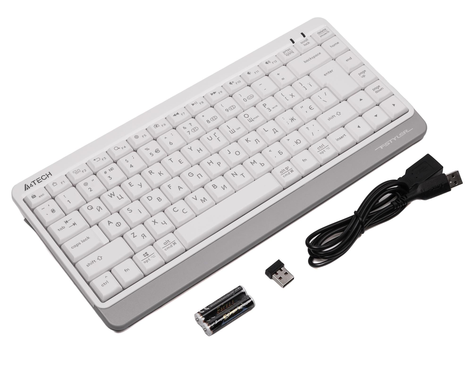 Клавіатура бездротова A4Tech FBK11 White