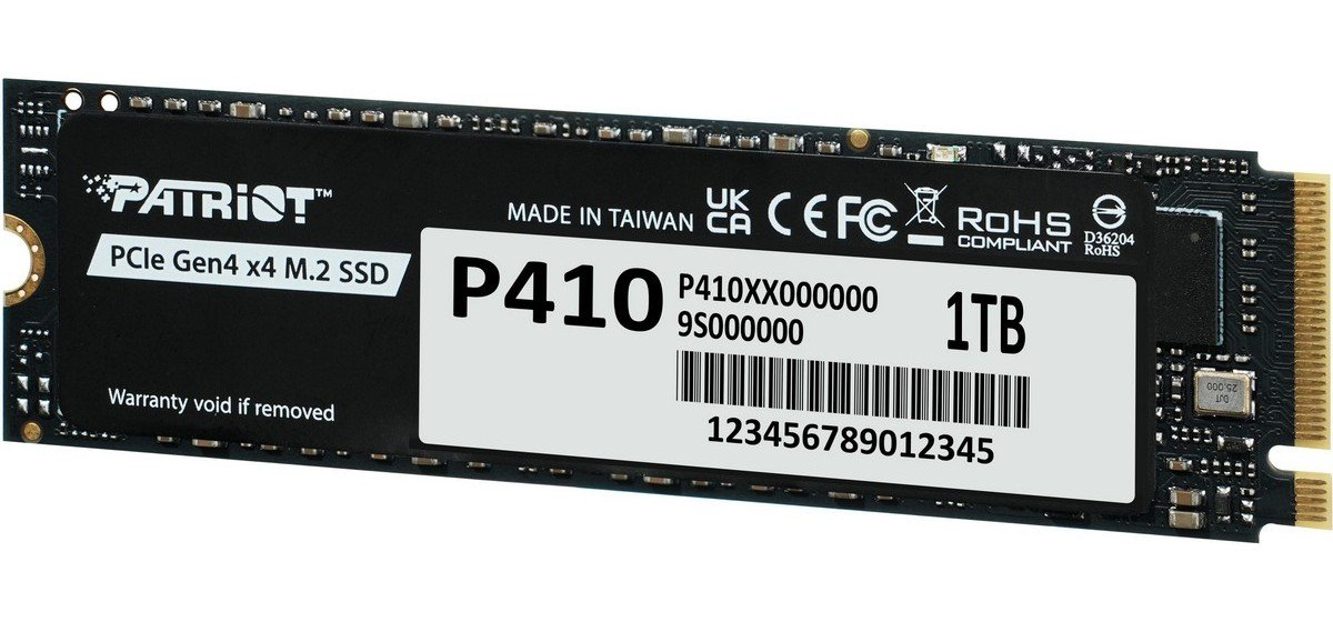 Накопичувач SSD 1TB Patriot P410 M.2 2280 PCIe NVMe 4.0 x4 TLC (P410P1TBM28H)